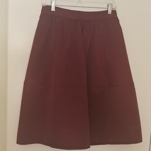 Wine Red Express Midi Skirt